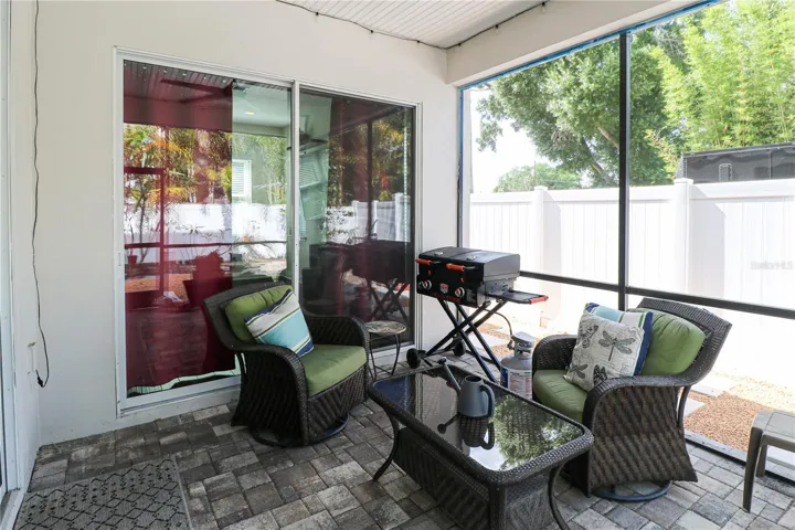 Screened Rear Porch with plenty of privacy