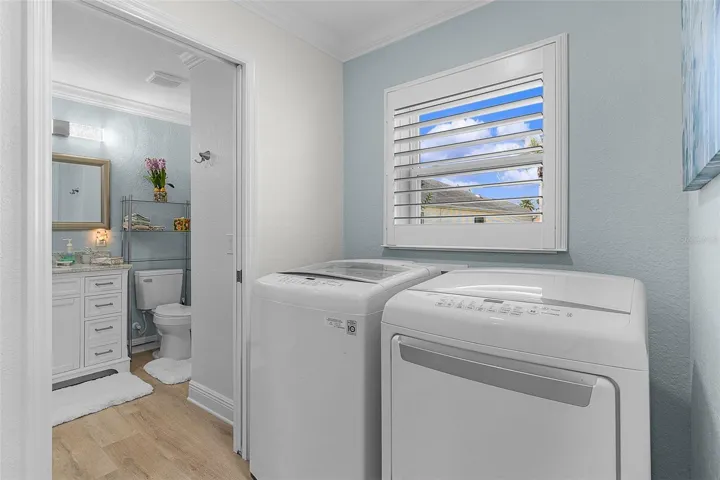 Laundry room located by the new bath & office