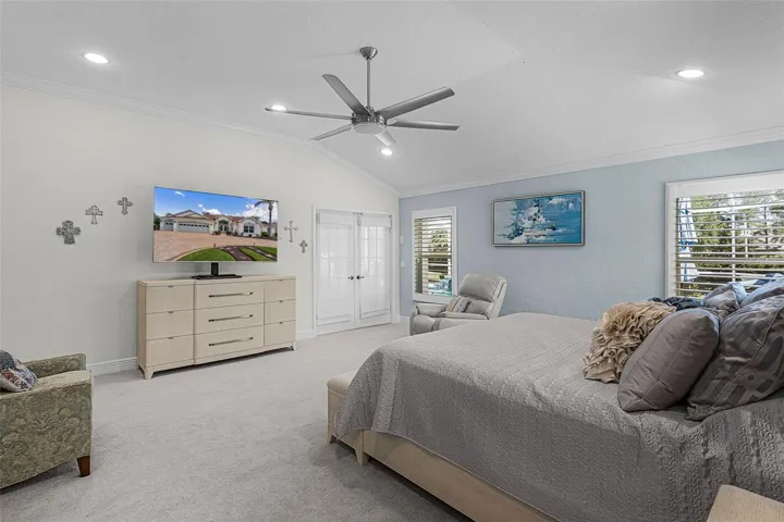 Primary bedroom with french doors to the lanai