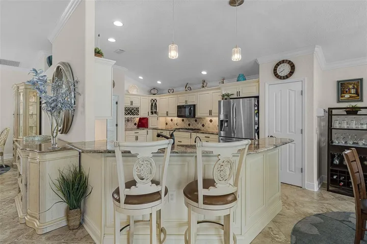Breakfast Bar with granite countertops