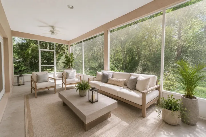 Screened porch - virtually staged