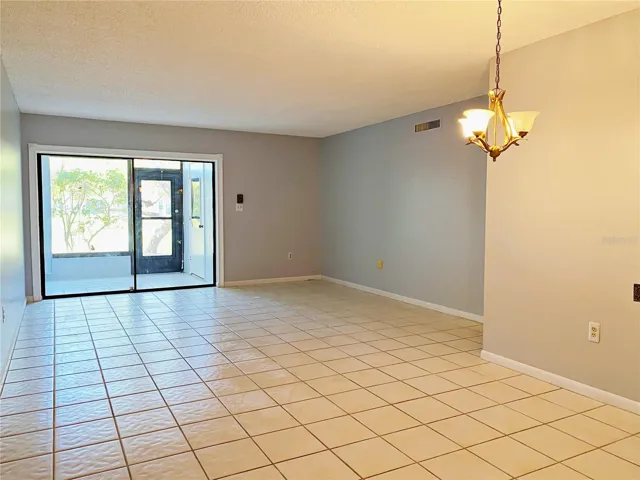 View of dining/living room & back porch