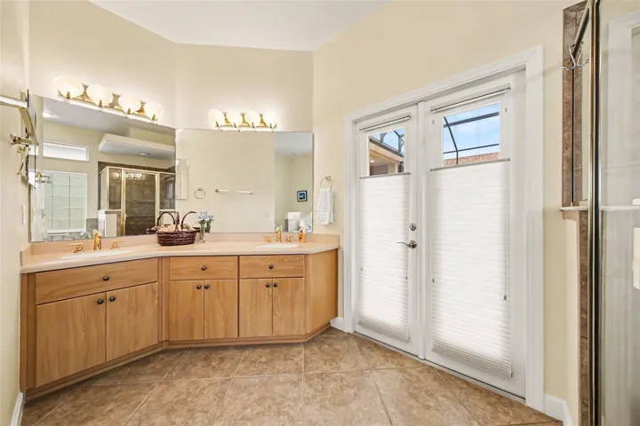 Primary Bath with access to Courtyard