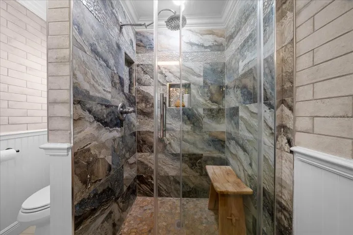 Walk-in shower.