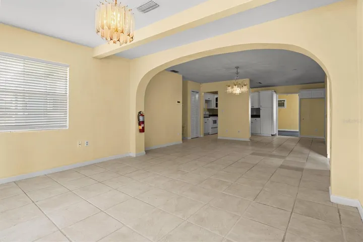Another angle from the front door.  Kitchen in the very back