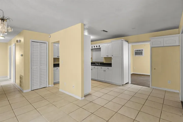 Kitchen from the dining area.