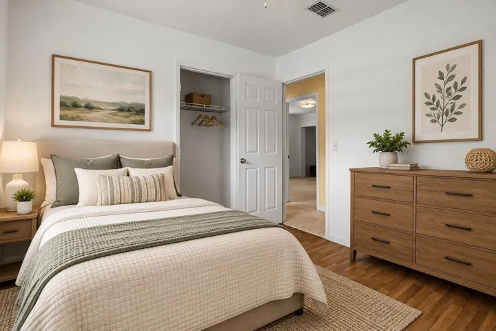 Virtually stated guest bedroom
