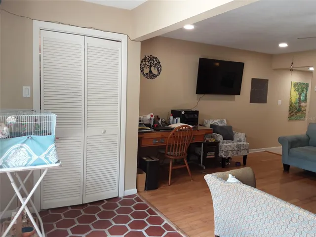Storage closet with lots of shelving,