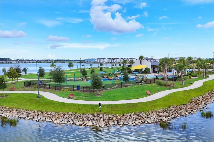 Waterside playground and dog park