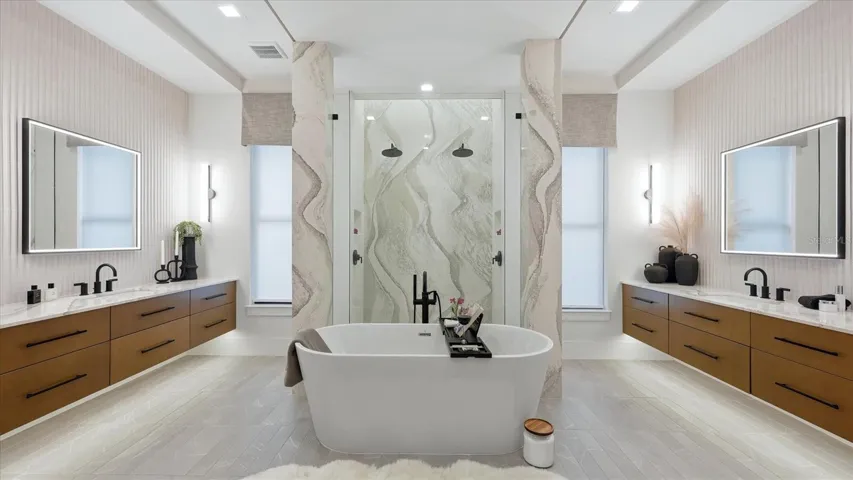 This award winning spa-inspired en suite bath took the GOLD from National Kitchen & Bath Design News!  A MUST SEE!