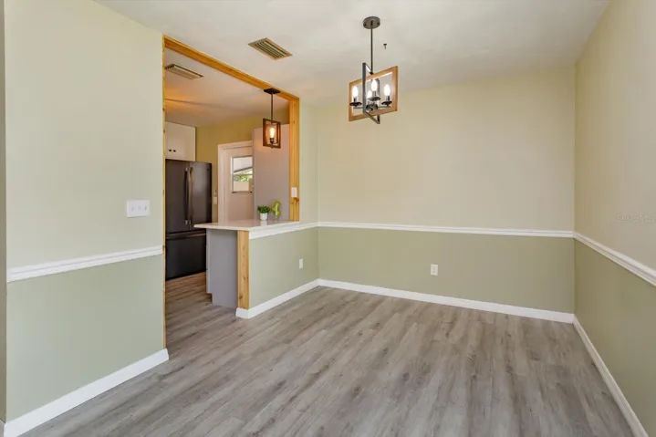 dining room open to kitchen