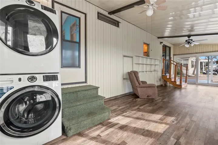 Laundry area at the rear of the Florida room and access into the bedroom