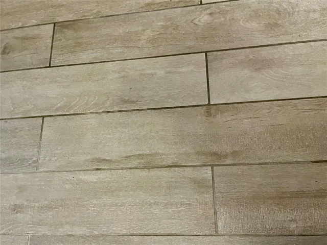 Easy care ceramic tile floors throughout