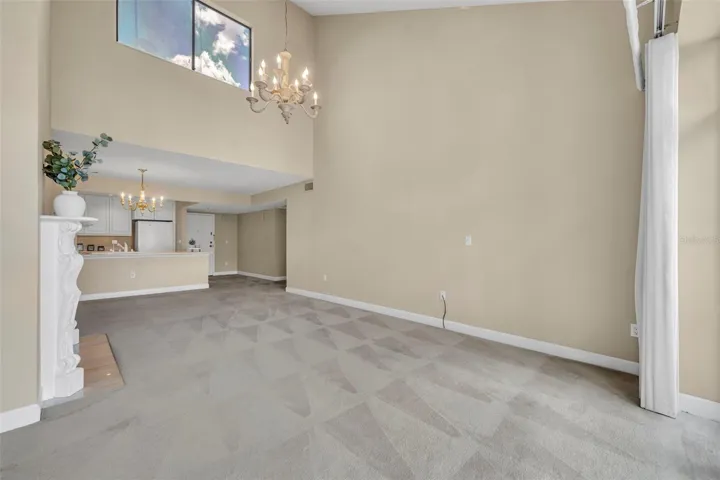 Vaulted ceilings, a design detail not normally found in condos, add to the open feeling of this floor plan.