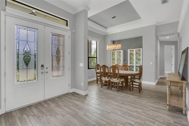 Entrance facing dining