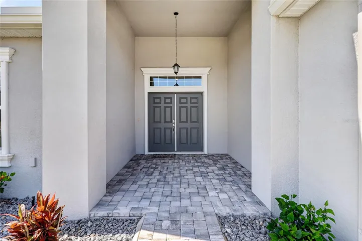 Inviting front entry with charming architectural details
