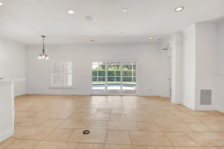 Great room overlooking pool