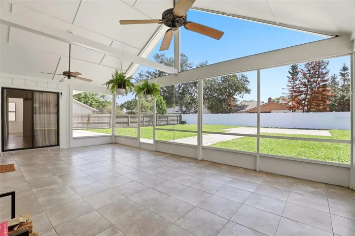 Vaulted Ceiling in Completely Covered and Screened in Lanai