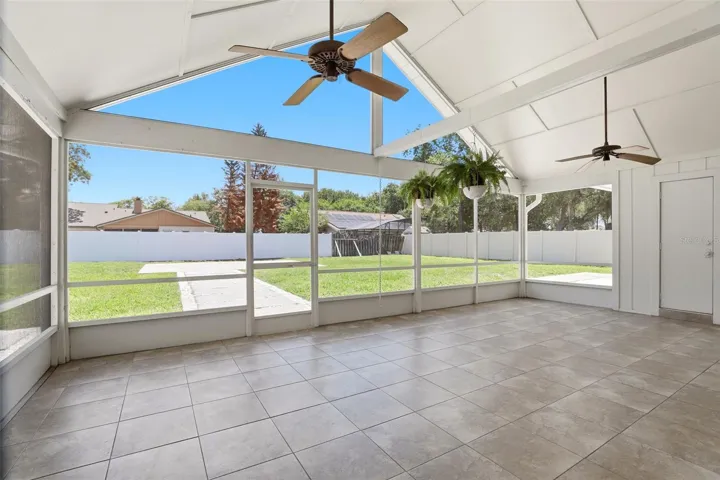 Oversized, Screened In Lanai with Ceiling Fans
