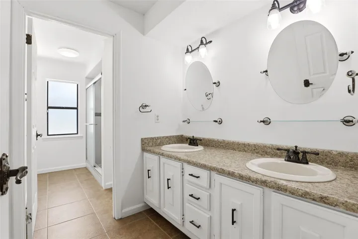 Second Bathroom with Dual Vanities and Separate Shower
