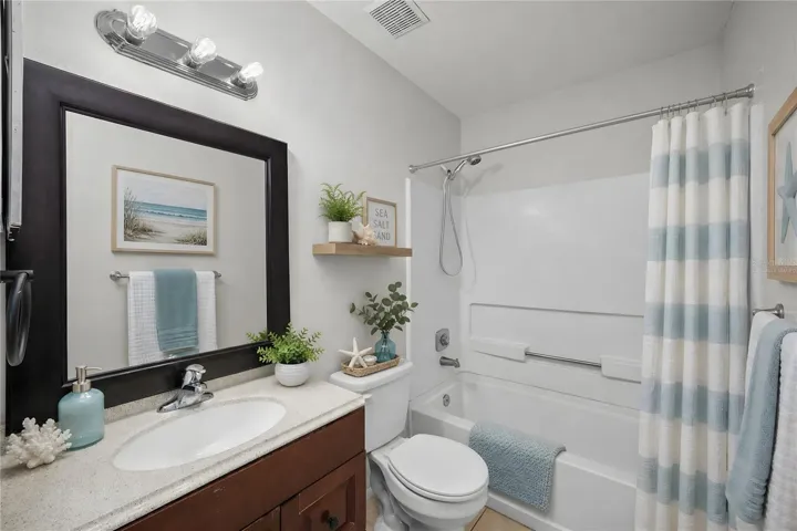 Virtually Staged -Clean and functional bathroom designed for comfort and convenience.