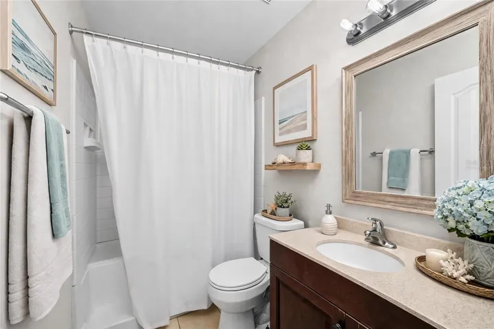 Virtually Staged - Clean and functional En Suite Primary bathroom designed for comfort and convenience.