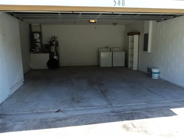 Two-car attached garage complete with washer & dryer.