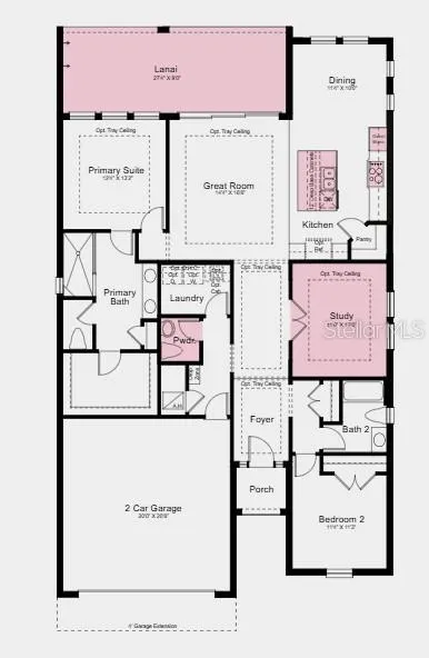 Floor Plan ~ Additional Highlights Include: tray ceiling package, 8' doors throughout, outdoor kitchen rough-in plumbing, whole house impact windows, sealed garage floor