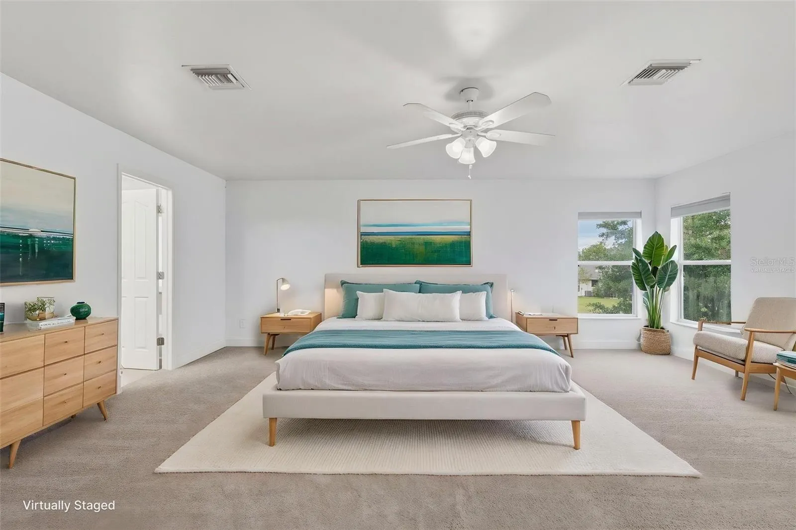 Upstairs Primary Bedroom - Virtually Staged
