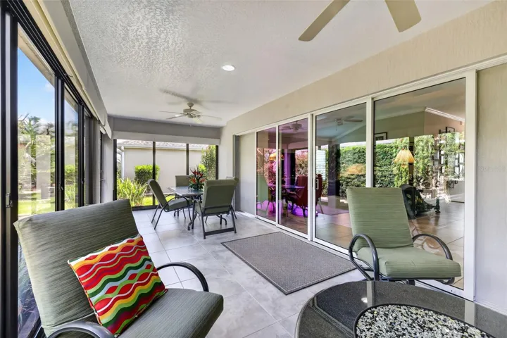 308sf Climate-Controlled, Glass-Enclosed Lanai with Privacy Landscaping