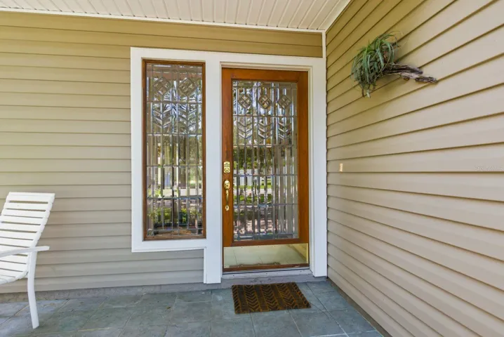 Front door made with glass from the turn of the century, circa 1930s.