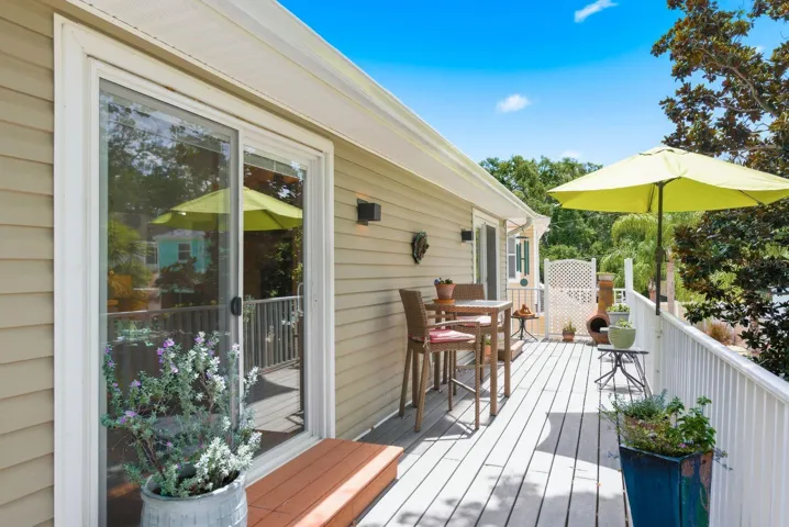 Sliding glass door from Living room onto Trex deck.