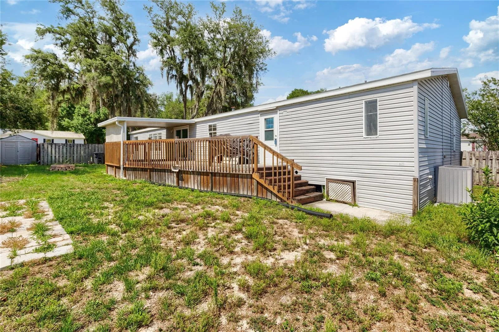Fenced backyard ideal for pets and children