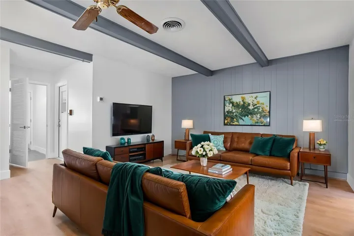 Virtually staged family room