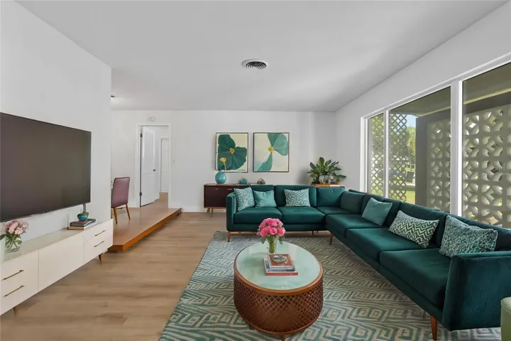 Virtually staged living room