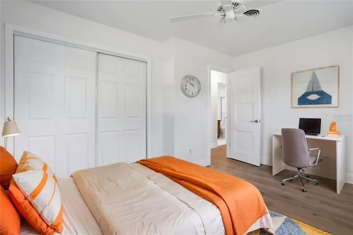Virtually staged bedroom