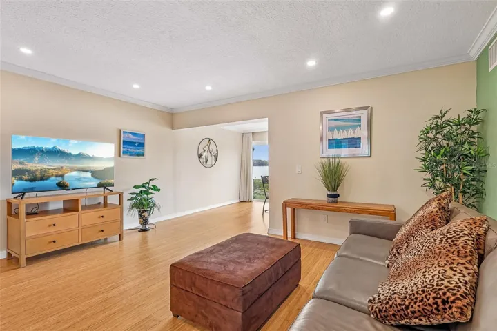 The BRIGHT, POLISHED INTERIOR feels both welcoming and refined.
