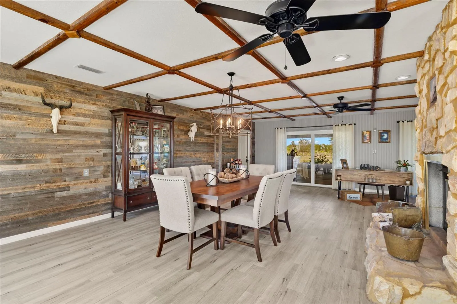 Formal Dining Room with Coffered Ceiling