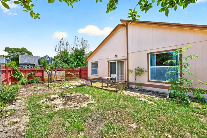 The fully fenced backyard is the perfect blank canvas to create your ideal space.