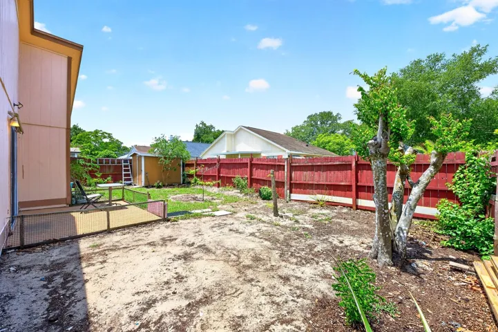 The fully fenced backyard is the perfect blank canvas to create your ideal space.