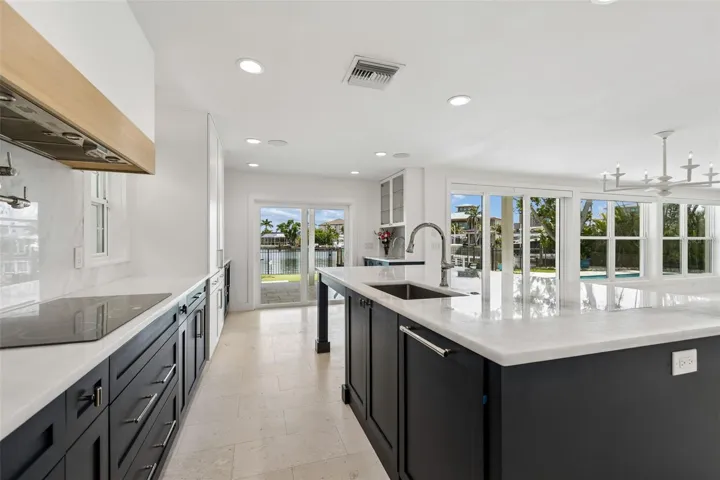 Large kitchen Island with seating for 6