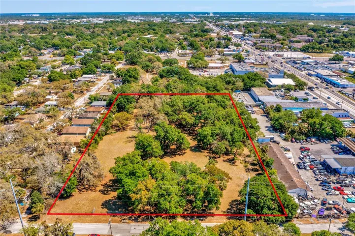 Aerial of property, adjacent businesses, Hillsborough Ave. & 40th Street