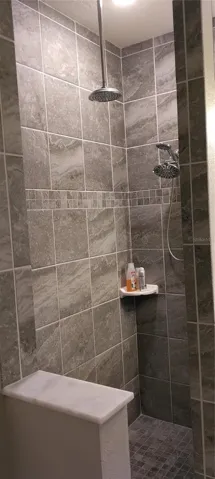 Full tile shower, with  Rainhead