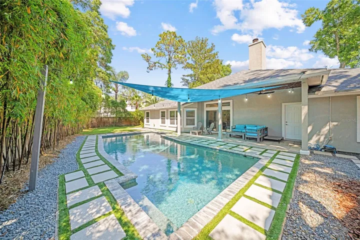 Solar heated pool