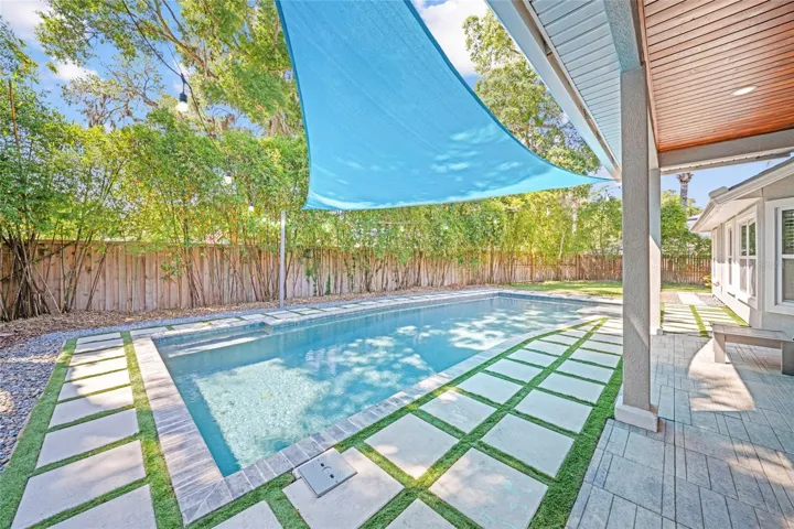 Solar heated pool