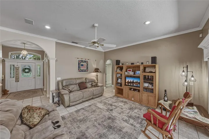 The great room can easily accommodate your furniture.