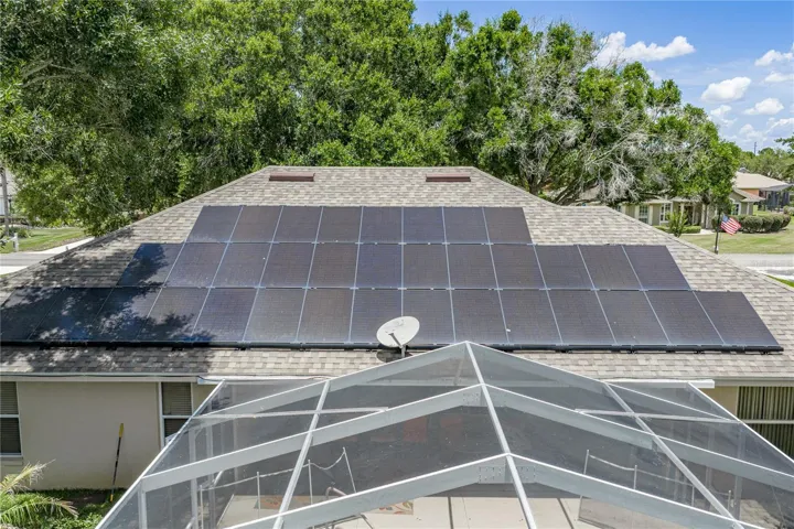 This home has 35 solar panels and a satellite dish.