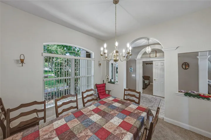 The dining room is at the front of the home.