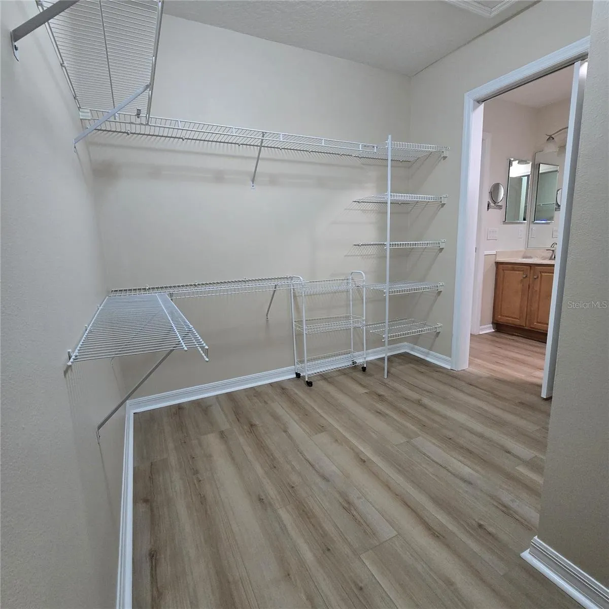 Primary Closet View 4 showing entrance to closet from Primary Bathroom