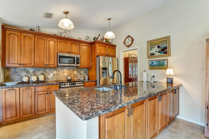 Spacious granite counters.